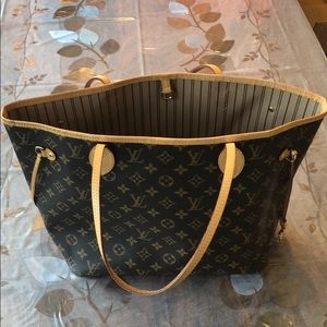 Louis Vuitton “Never Full” Designer No Zip Purse